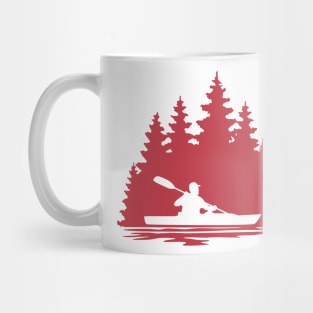 Silhouette of Man Kayaking Mug